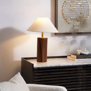 Salix Ceramic E27 Table Lamp 36x36x51cm- Brown/ White | Pan